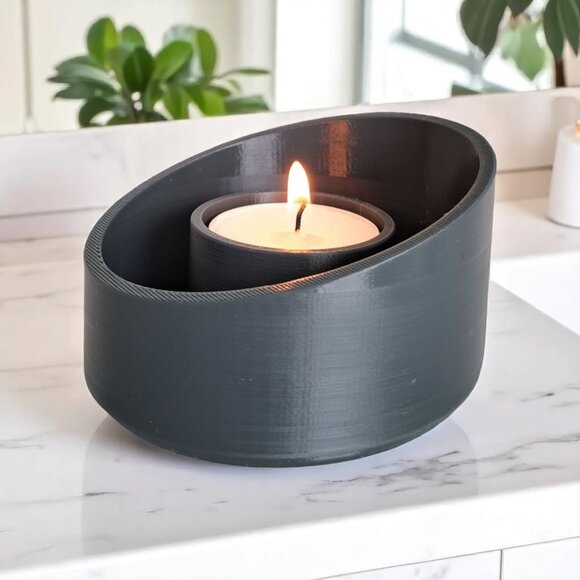 Modern Beveled Tealight Candle Holder w/LED Tea Light Multi-Color - Picture 11 of 15